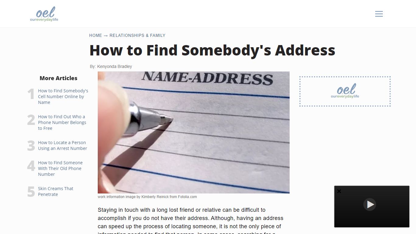 How to Find Somebody's Address | Our Everyday Life